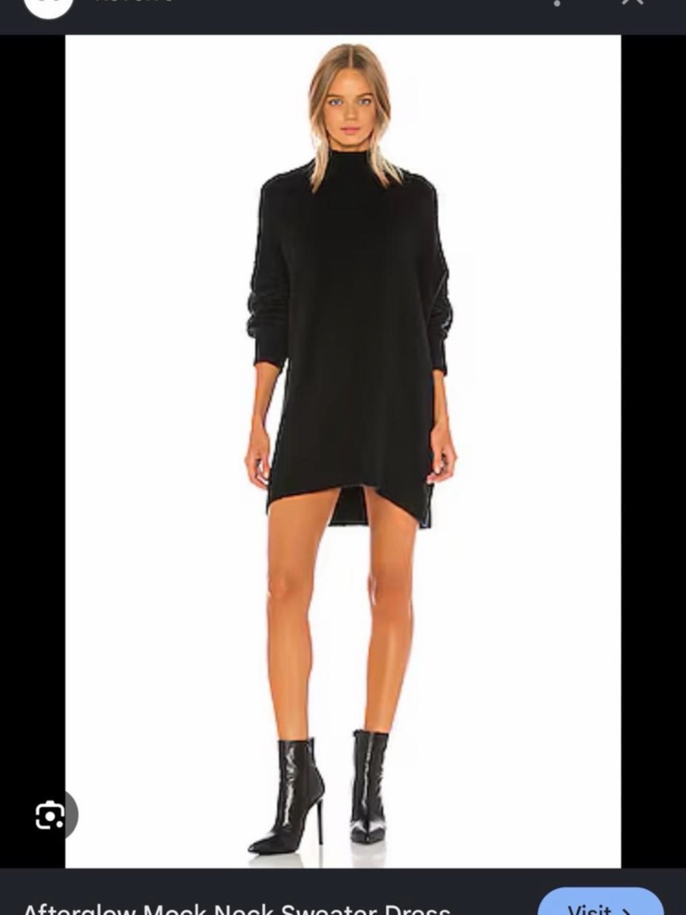 Free People Black Mock Neck Sweater Dress